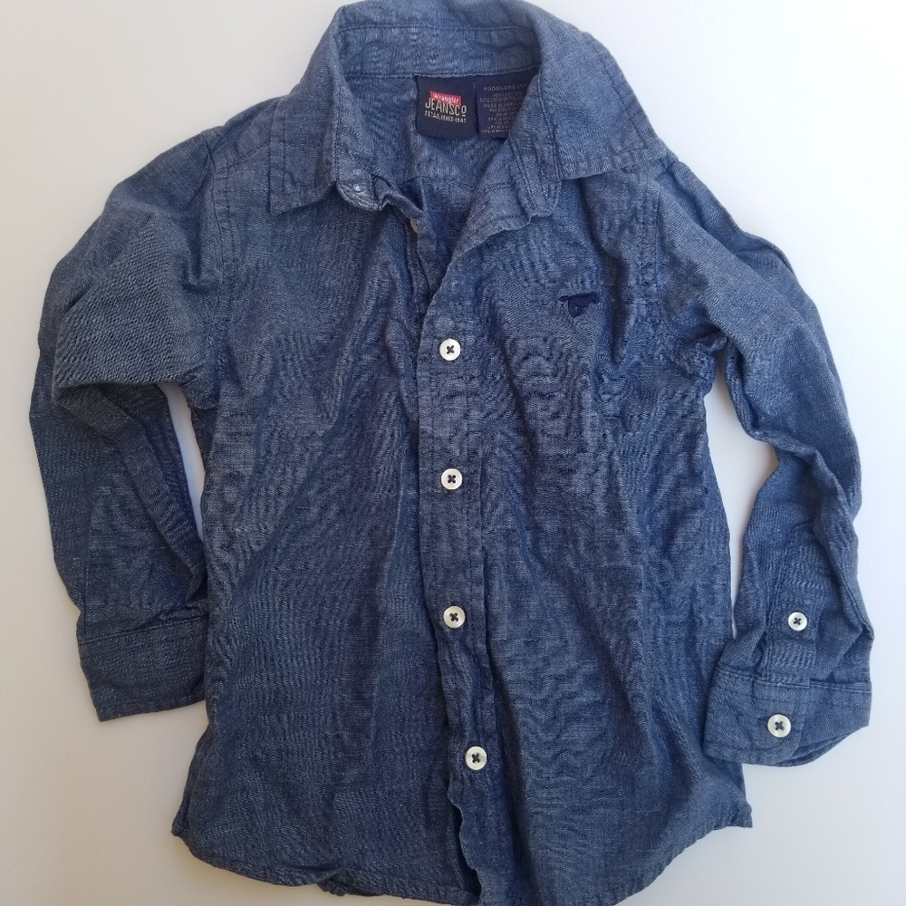 Chambray Denim Wrangler Toddler Button Up
